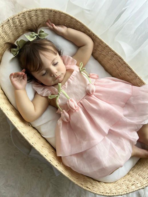 Spring Tulip Puff Frill Dress - Pink - Fox Baby & Co