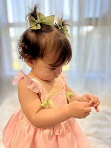 Spring Tulip Puff Frill Dress - Pink