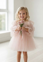 Load image into Gallery viewer, Flowergirl Fairy Wonderland Long Sleeve Luxe Tulle Dress - Pink Dots - Fox Baby &amp; Co
