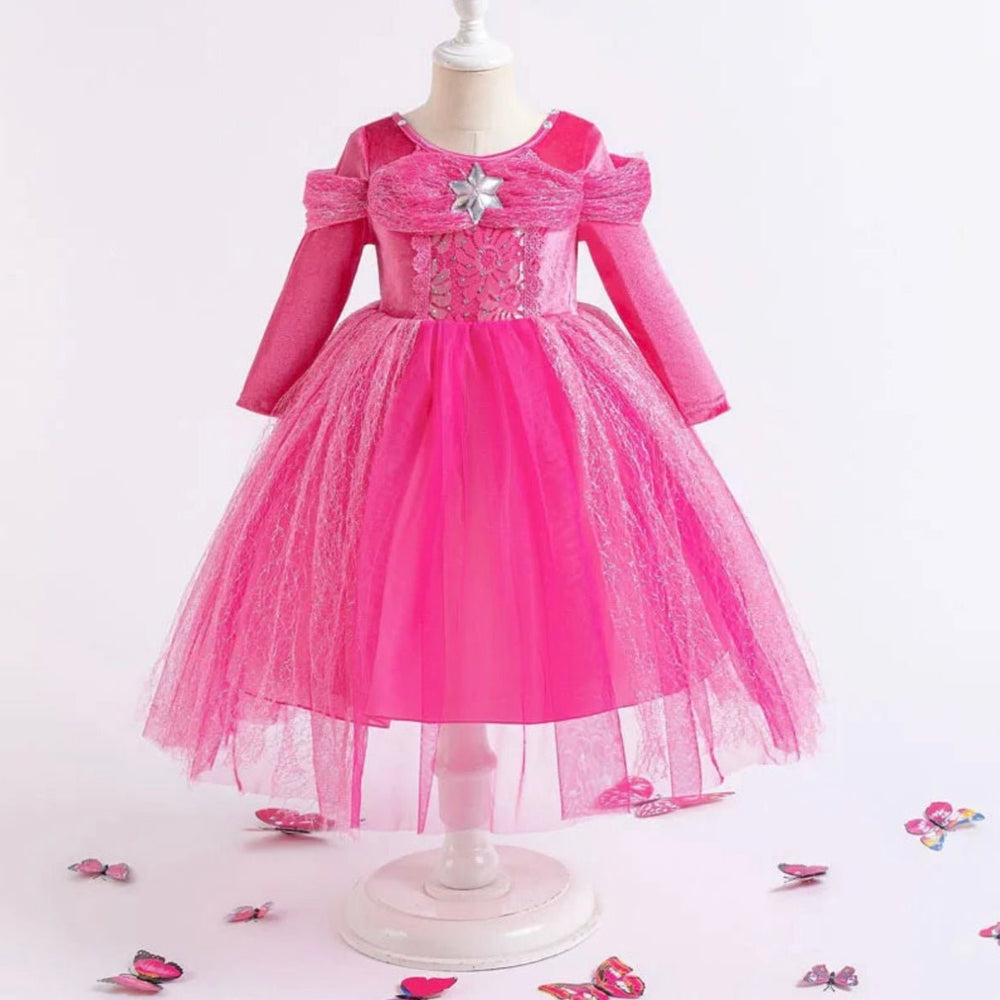 Pink Aurora Butterfly Long Sleeve Princess Party Dress Costume - Fox Baby & Co