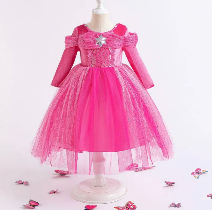 Pink Aurora Butterfly Long Sleeve Princess Party Dress Costume - Fox Baby & Co
