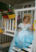 Load image into Gallery viewer, Elsa Lace Princess Party Dress Costume Cosplay &amp; Cape - Blue - Fox Baby &amp; Co
