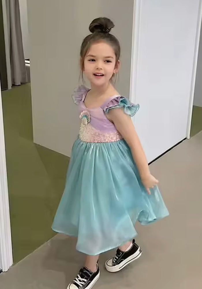 Seashell Mermaid Girls Birthday Party Dress - Fox Baby & Co
