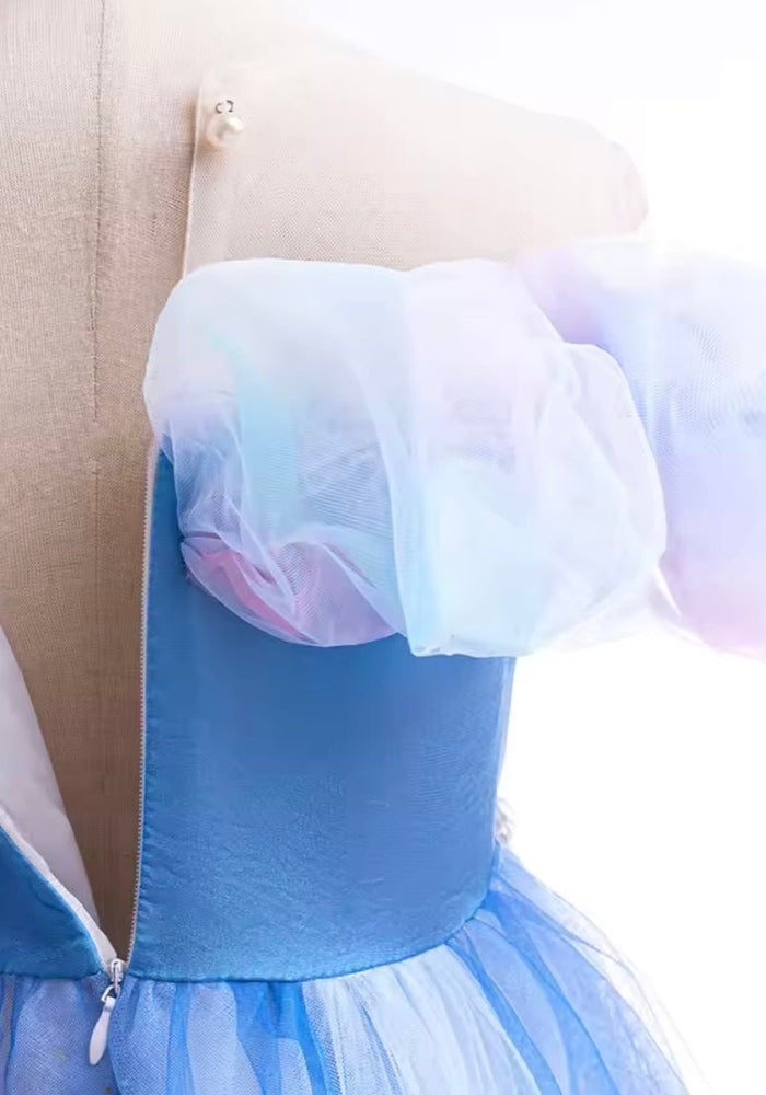 Blue Whimsical Princess Luxe Party Dress & Accessories (pre order) - Fox Baby & Co