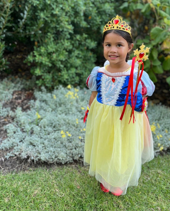 Magical Snow White Luxe Princess Birthday Party Dress Costume & Jewellery Set - Fox Baby & Co