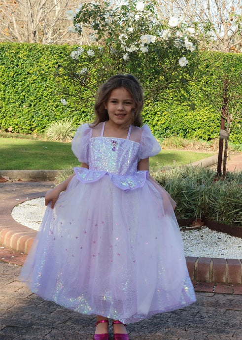 Rapunzel Butterfly Princess Party Puff Sleeve Dress Costume - Fox Baby & Co