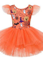 Load image into Gallery viewer, Halloween Ballerina Shimmer Tulle Tutu Leotard - Pumpkin(pre order) - Fox Baby &amp; Co
