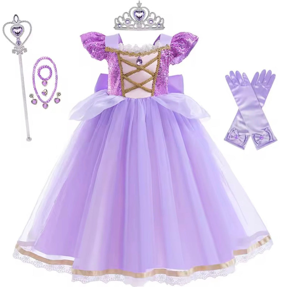 New Purple Princess Birthday Party Dress Costume & Jewellery Set - Fox Baby & Co