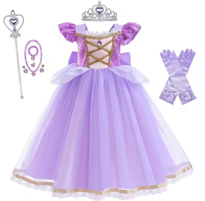 New Purple Princess Birthday Party Dress Costume & Jewellery Set - Fox Baby & Co