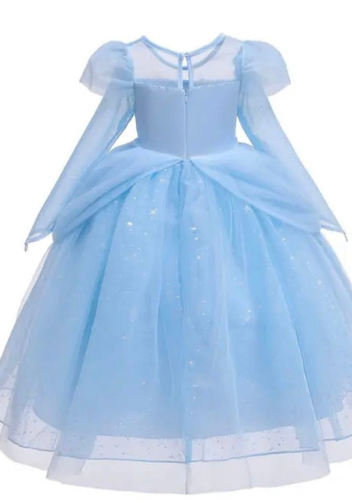 Blue Wonderland Princess Birthday Long Sleeve Party Dress Costume - Fox Baby & Co