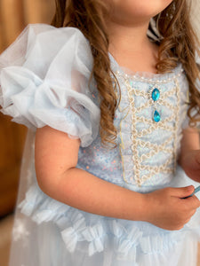 Whimsical Snow Star Princess Birthday Party Dress Costume with cape - Fox Baby & Co