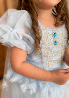 Load image into Gallery viewer, Whimsical Snow Star Princess Birthday Party Dress Costume with cape - Fox Baby &amp; Co
