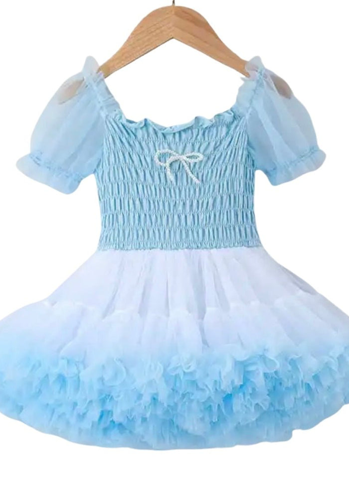 Kids little girls Ballerina Princess Tutu Dress - Blue - Fox Baby & Co