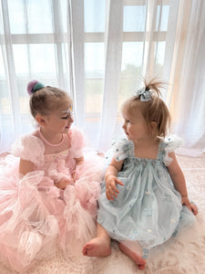 Whimsical Butterfly Fairy Tulle Birthday Dress - Blue - Fox Baby & Co