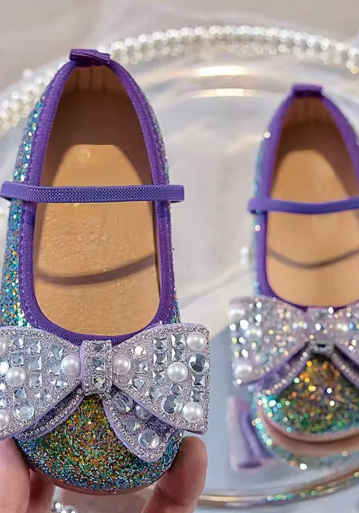 Mermaid Luxe Bow Princess Ballerina Ballet Flat Shoes (pre order) - Purple/ Green - Fox Baby & Co