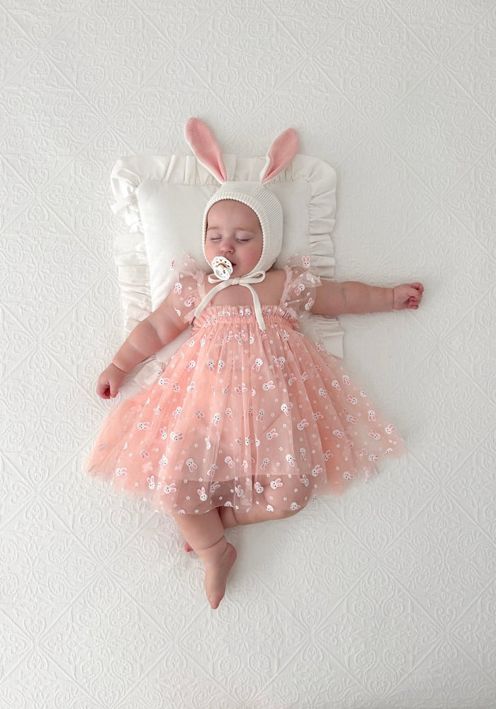 Baby Girl Easter Bunny Tulle Dress - Pink - Fox Baby & Co