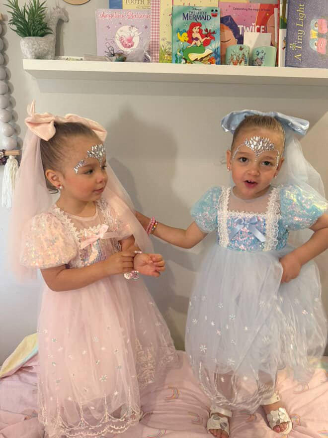 Enchanting Royal Princess Dress Cosplay Costume & Tulle Bow Clip - Fox Baby & Co