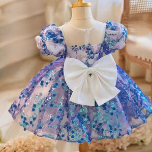 Kids girls New Mermaid Luxe Sequins Tulle Dress - Sapphire Blue (pre order) - Fox Baby & Co
