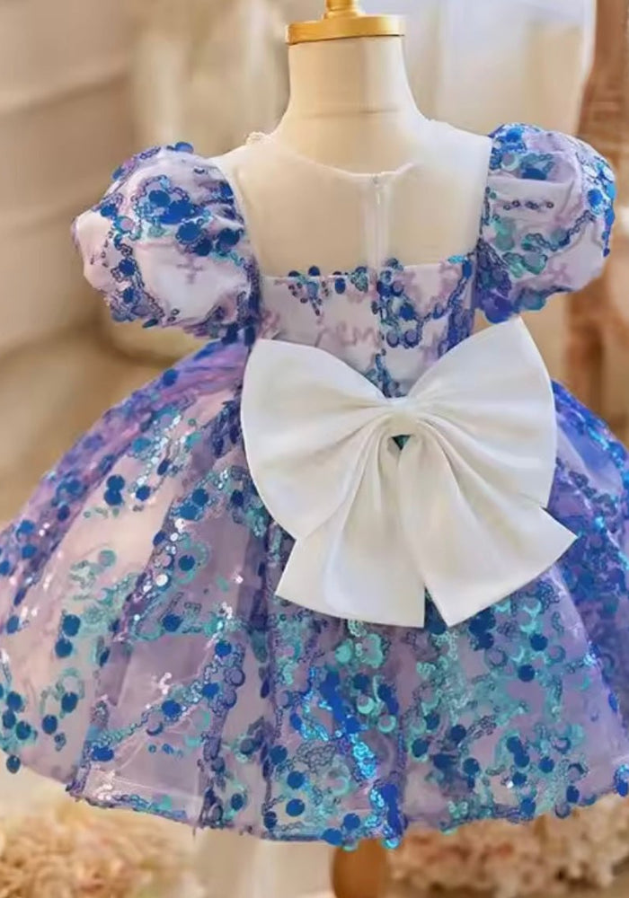 Kids girls New Mermaid Luxe Sequins Tulle Dress - Sapphire Blue (pre order) - Fox Baby & Co