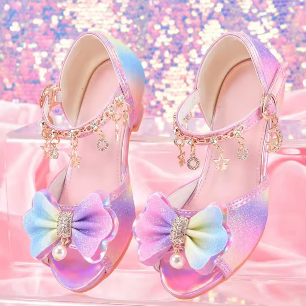 Rainbow Little Girls High Heel Princess Birthday Girl Shoes - Fox Baby & Co