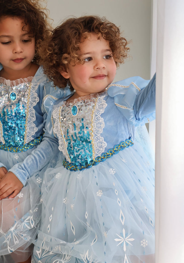 Snow Sparkle Elsa Princess Long Sleeve Dress Costume & Cape - Fox Baby & Co