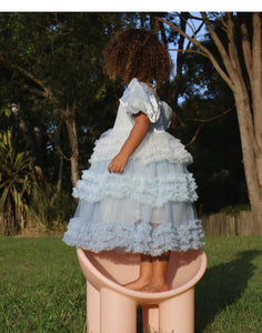 Kid little girl Fairytale Birthday Tulle Dress - Blue - Fox Baby & Co