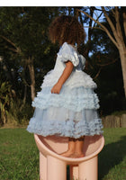 Load image into Gallery viewer, Kid little girl Fairytale Birthday Tulle Dress - Blue - Fox Baby &amp; Co
