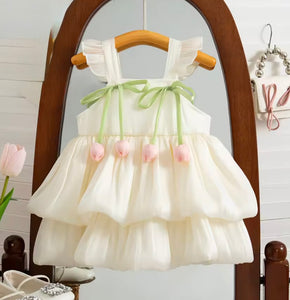 Spring Tulip Puff Frill Dress (pre order)