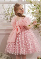 Load image into Gallery viewer, Bella Butterfly Flower Girl Kids Puff Sleeve Party Dress - Pink - Fox Baby &amp; Co
