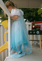 Load image into Gallery viewer, Elsa Lace Princess Party Dress Costume Cosplay &amp; Cape - Blue - Fox Baby &amp; Co
