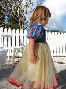 Enchanted Snow White Princess Birthday Party Dress Costume & Headband - Fox Baby & Co