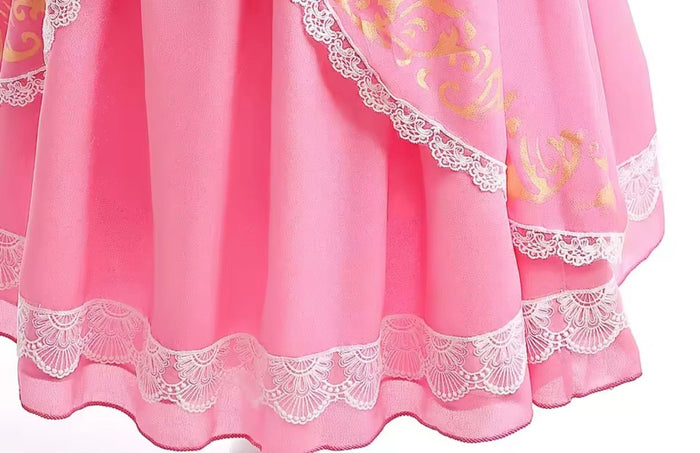 Princess Peach Inspired Lace Luxe Dress & Accessories Set 🍑👑✨ - Fox Baby & Co