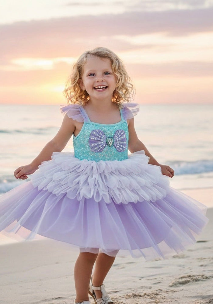 Rainbow Mermaid Luxe Princess Birthday Party Dress - Fox Baby & Co