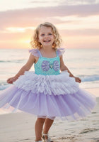 Load image into Gallery viewer, Rainbow Mermaid Luxe Princess Birthday Party Dress - Fox Baby &amp; Co

