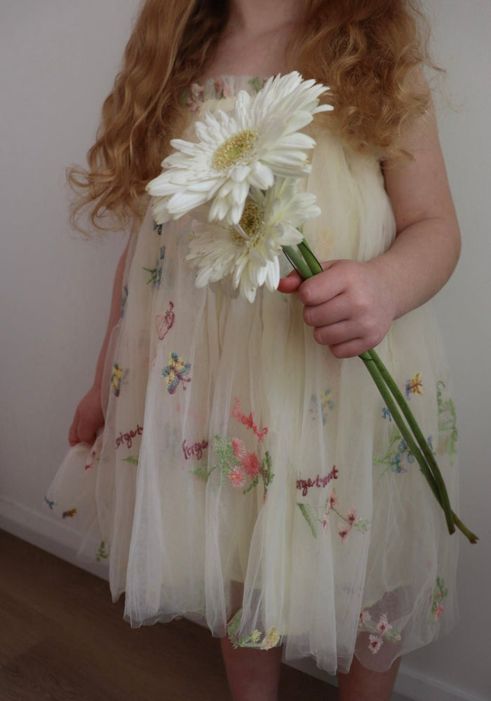 Arabella Garden Floral Tulle Birthday Dress - lemon - Fox Baby & Co