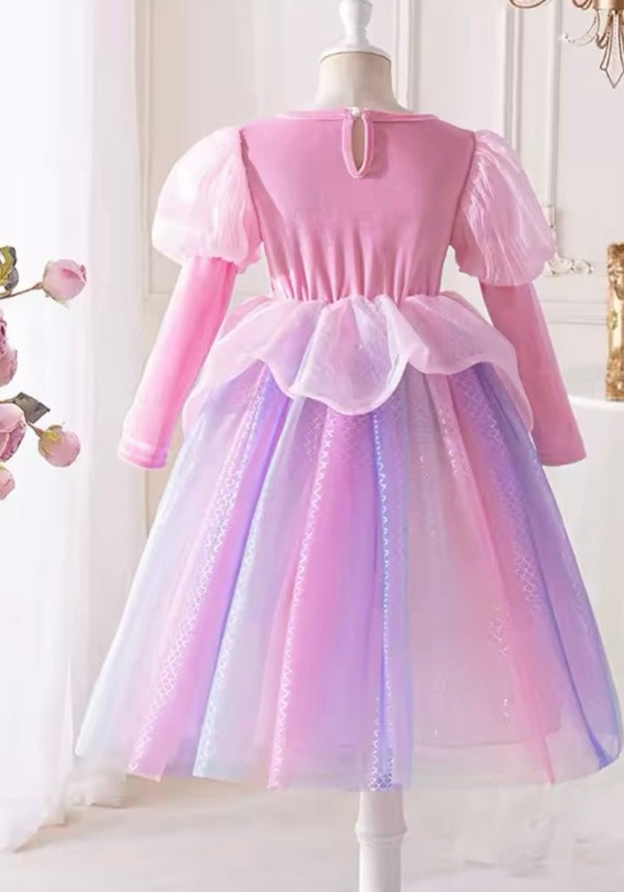 Enchanted Mermaid Princess Birthday Long Sleeve Party Dress Costume - Fox Baby & Co