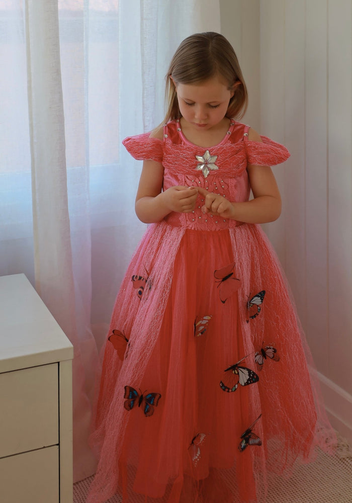 Pink Aurora Butterfly Princess Party Dress Costume & Jewellery Set - Fox Baby & Co