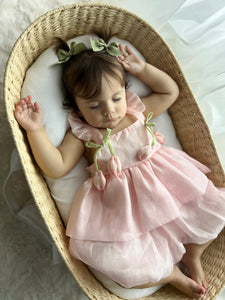 Spring Tulip Puff Frill Dress - Pink