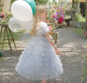 Snow Sparkle Blue Frill Princess Party Dress - Fox Baby & Co