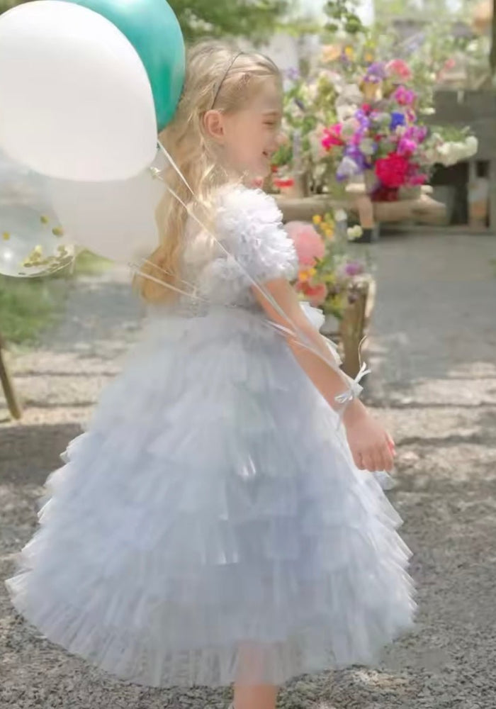 Snow Sparkle Blue Frill Princess Party Dress - Fox Baby & Co