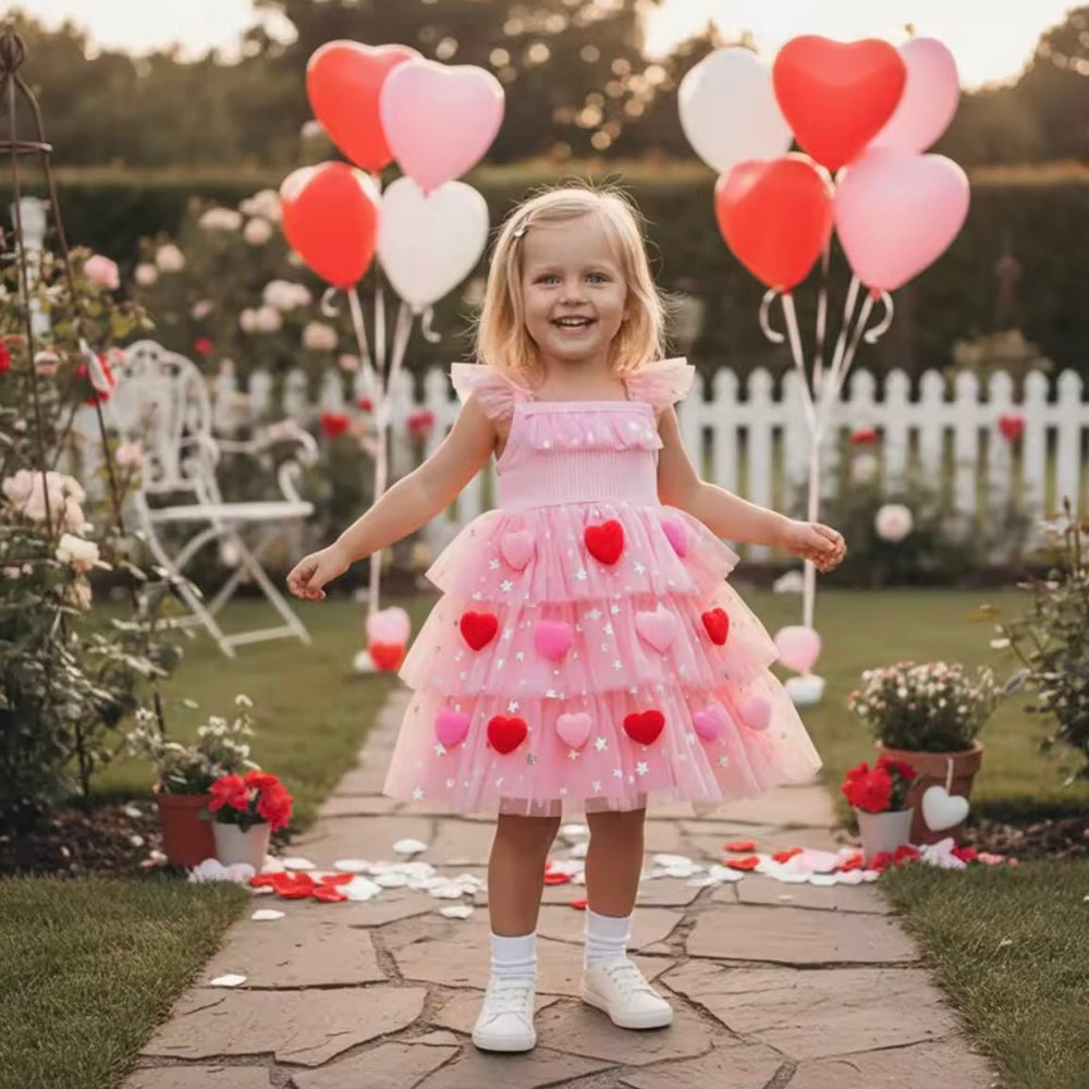 Girl My Sweetheart Tulle Dress - Pink (pre order) - Fox Baby & Co