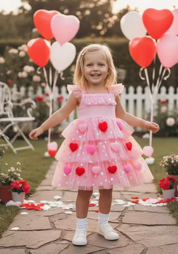 Girl My Sweetheart Tulle Dress - Pink (pre order) - Fox Baby & Co
