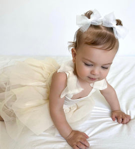 Little girl Mirabelle Tutu Birthday Dress - Ivory - Fox Baby & Co