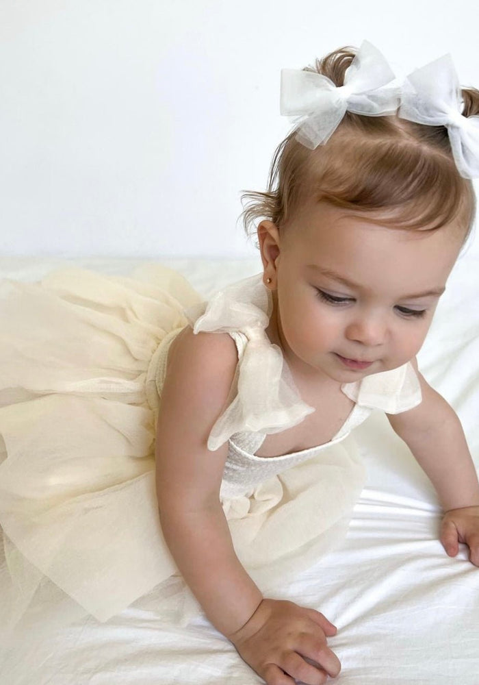 Little girl Mirabelle Tutu Birthday Dress - Ivory - Fox Baby & Co