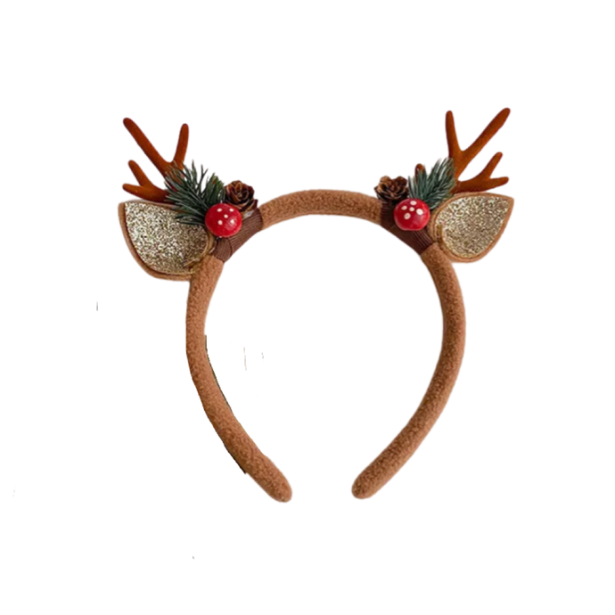 Christmas Floral Reindeer Headband