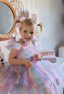 Enchanted Tulle Princess Tulle Birthday Dress Pink Rainbow - Fox Baby & Co