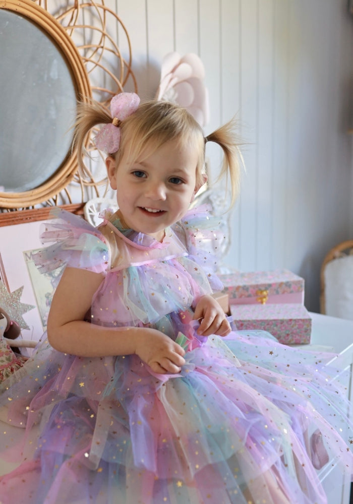Enchanted Tulle Princess Tulle Birthday Dress Pink Rainbow - Fox Baby & Co