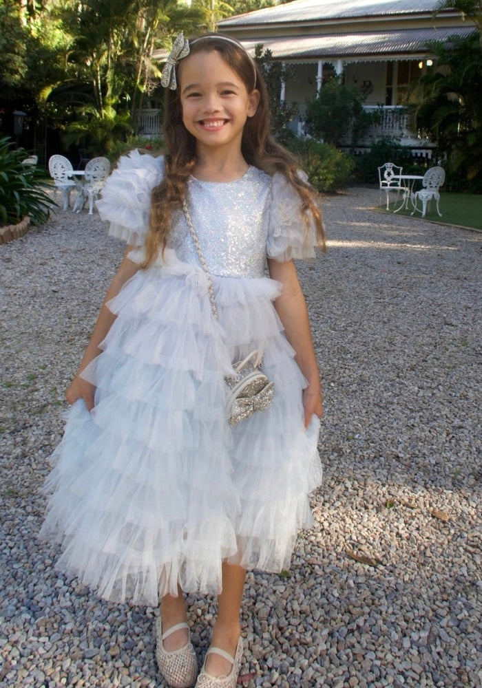 Snow Sparkle Blue Frill Princess Party Dress - Fox Baby & Co
