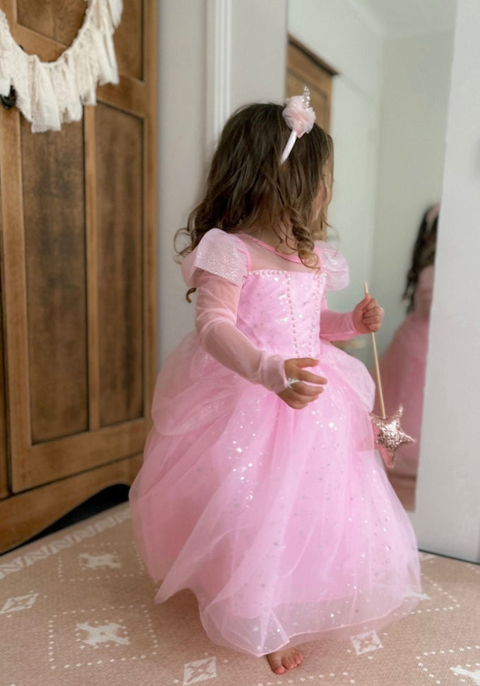 Pink Wonderland Princess Birthday Long Sleeve Party Dress Costume - Fox Baby & Co