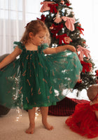 Load image into Gallery viewer, Candy Cane Christmas Little Girls Tulle Dress - Green - Fox Baby &amp; Co
